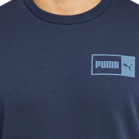 NWoT Puma Men's Crew Neck Fleece Pullover Logo Sweatshirt Navy Size M $40 CC162 - Picture 4 of 4